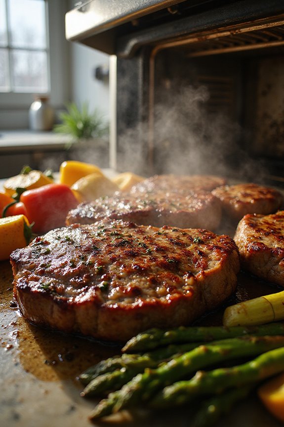broiling meats and vegetables