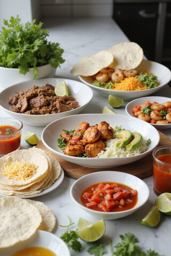 diverse proteins and flavorful fillings