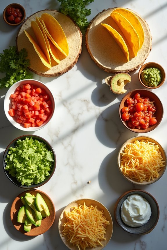 diverse taco shell options