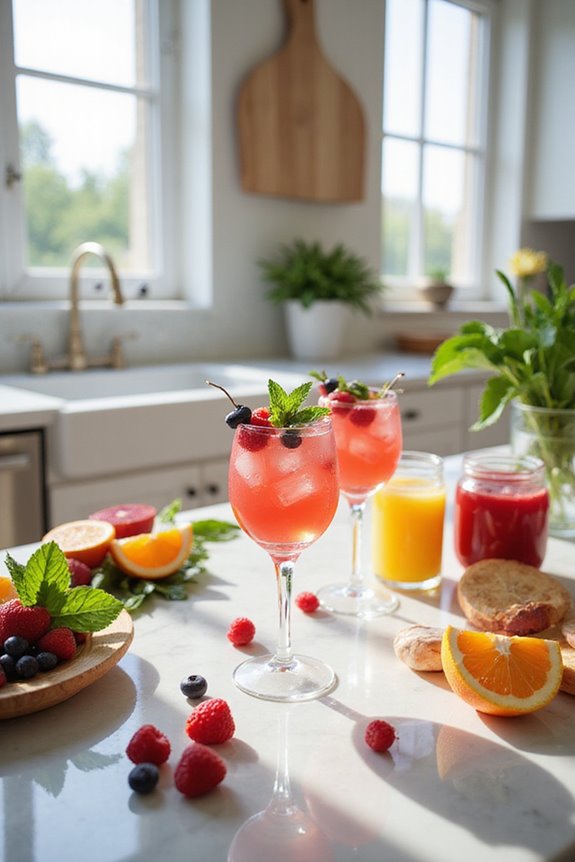fizzy berry mint mocktail