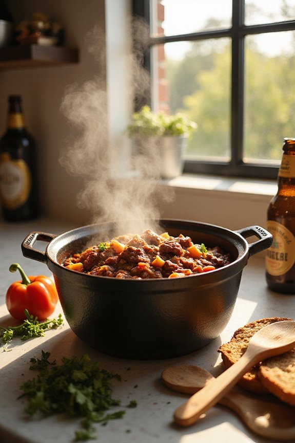 hearty beer braised smoky chili