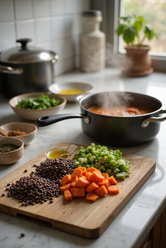 rinse and sort lentils
