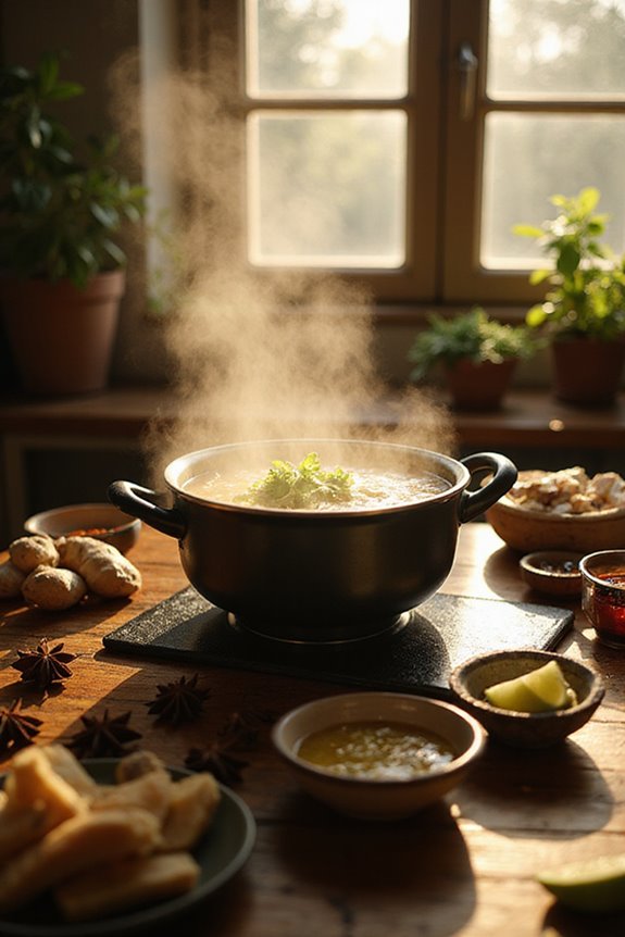 simmer spices and bones