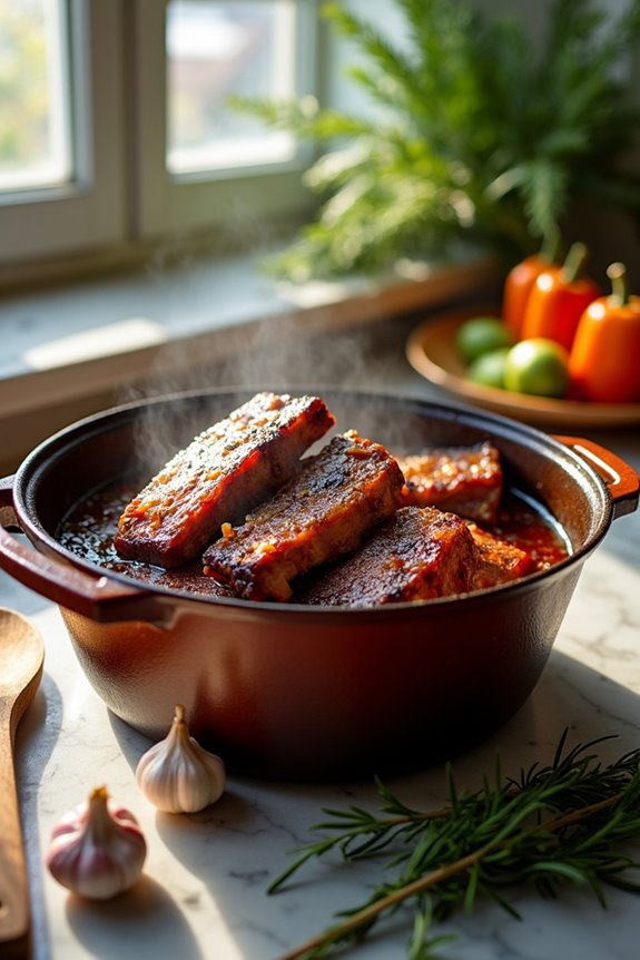 slow cooked flavorful pork ribs