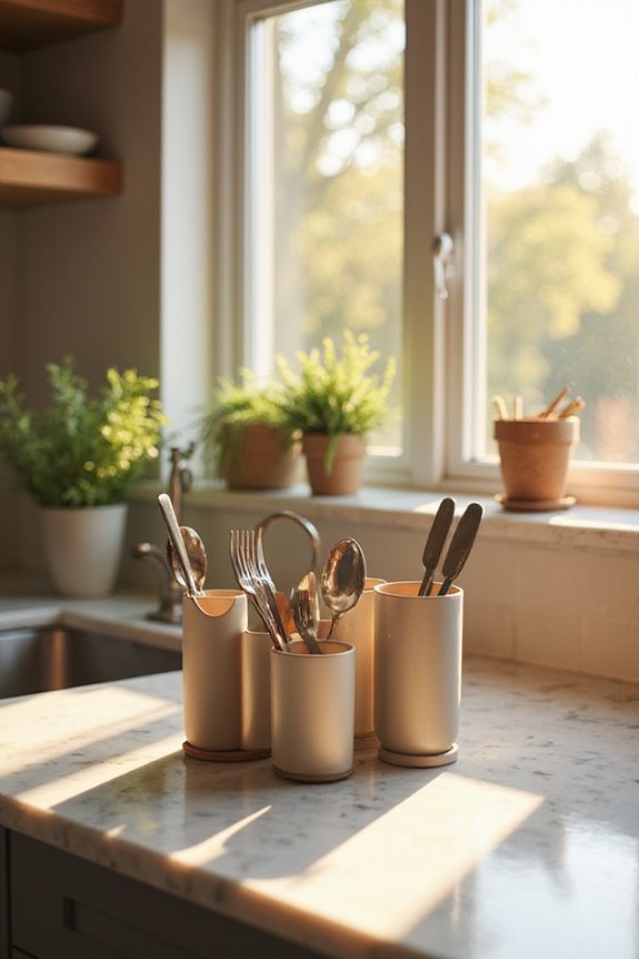 stylish kitchen cutlery organization