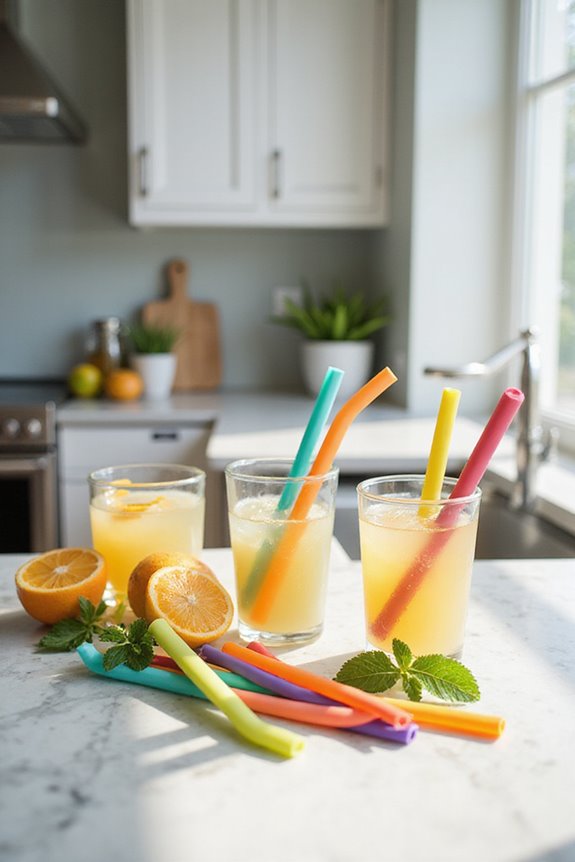 versatile safe silicone straws