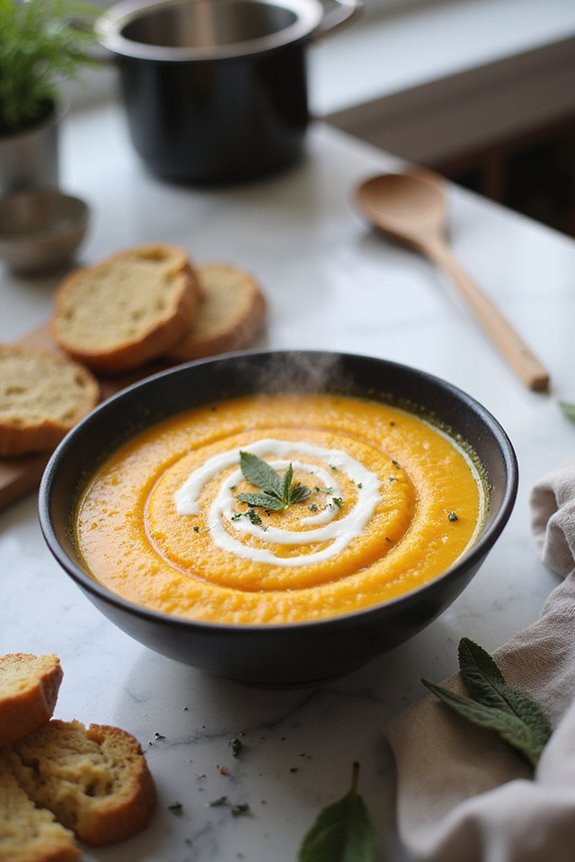 warm butternut squash soup